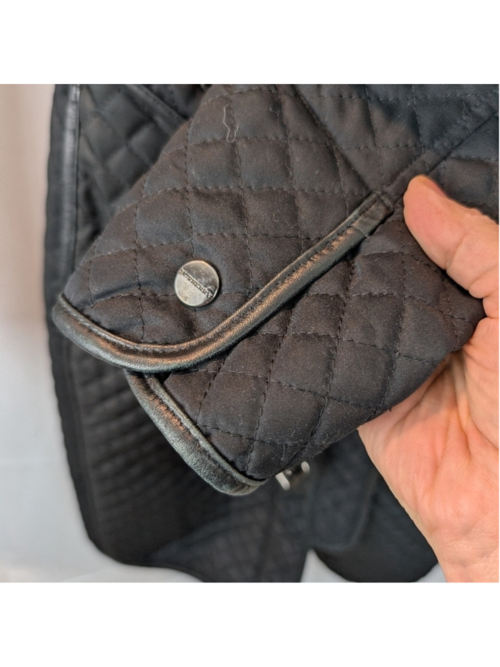 Burberry Quilted Black Belted Women's Coat size S in VGUC - Picture 13 of 16